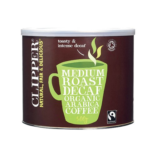 Clipper Fairtrade Organic Decaffeinated Coffee Tin 500g A06746 Hot Drinks BZ54323