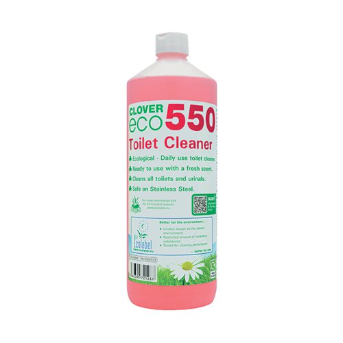 CC72129 - Clover ECO 550 Toilet Cleaner 1 Litre (Pack of 12) 550