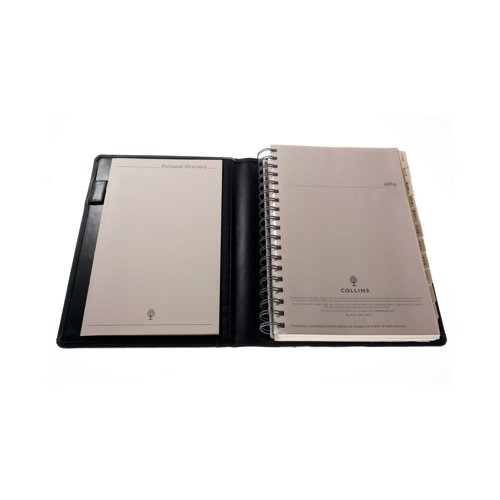 Ideal for professional use, this day per page diary from Collins comes in luxury padded faux leather cover and includes a pen holder and a zip-lock section for receipts and invoices. The diary is wirebound and refillable, so year on year you only need to replace the pages. Each day has its own page with hourly appointments from 8am to 8pm. The executive organiser also includes monthly Mylar tabbing, a removable A-Z personal directory and a notebook, along with current and forward year planners and 2 ribbon markers.