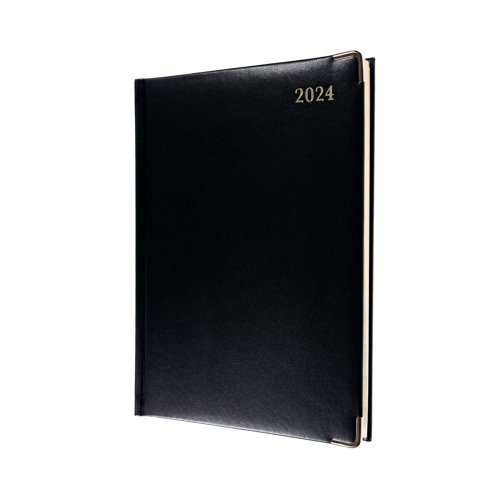 Collins Manager Diary Day Per Page Appointment Black 2024 1200V CD1200V24