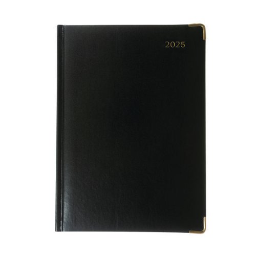 Collins Manager Diary Day Per Page Appointment Black 2025 1200V25