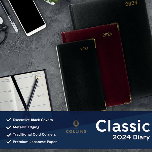 CD1210V24 | This professional diary features padded cover, with pages printed on luxury subtle cream paper finished with metallic edging, and monthly tabs. The week to view format also includes half hourly appointments from 8am to 9pm and a 12 month calendar view at the bottom, right-hand corner. The diary also includes UK holidays and festivals, colour world maps, UK rail network and London underground map, and current and forward year planners. The convenient ribbon marker helps you easily find your desired date.