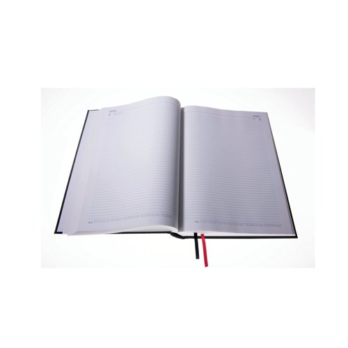 CD4724 | This A4 diary has one day across two pages for extra writing space and is sewn cased in durable leathergrain, making it hard-wearing and tough. The diary pages are printed on quality white wove paper to give a professional look. The two pages per one day layout allows plenty of space for busy individuals and also includes current and forward year planners to view your plans at a glance. There is a web directory and staff holiday planner together with a convenient ribbon page marker.