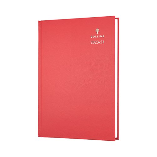 Collins Academic Diary Day Per Page A5 Red 2023-2024 52M-15.24