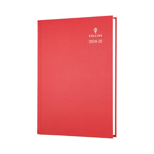 Collins Academic Diary Day Per Page A5 Red 24-25 52MRED24 - CD52MR24