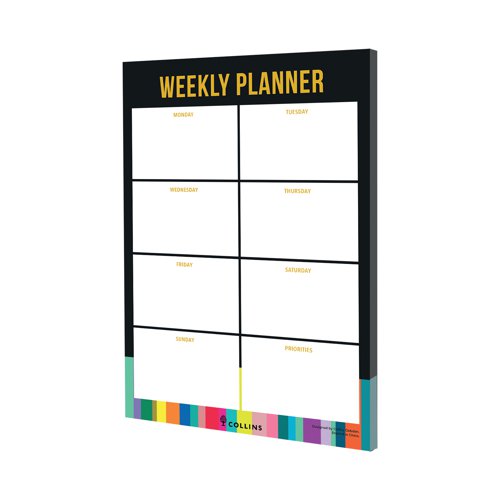 The Collins Edge Rainbow range includes this handy A4 weekly planner to help with organising the week, whether for work, study or managing the family schedule this handy pad is invaluable.