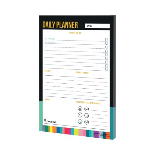 Collins Edge Rainbow Daily Planner Desk Pad 60 Sheets A5 ED15U1.99 Message Pads CD77615