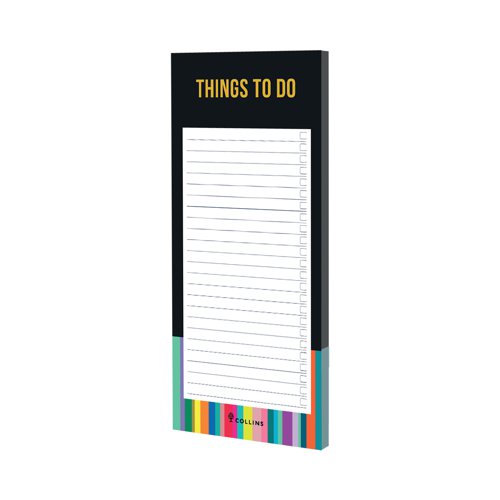 CD77616 | The Collins Edge Rainbow To Do List Pad is great for lists, prioritising tasks and keeping information organised. 100 perforated sheets.