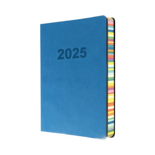 Collins Edge Rainbow A5 Diary Day Per Page with Appointments 2025 Blue ED151.U57-25