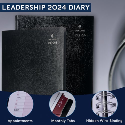 Collins Leadership A4 Diary Week To View Appointment 2024 CP6740.99-24
