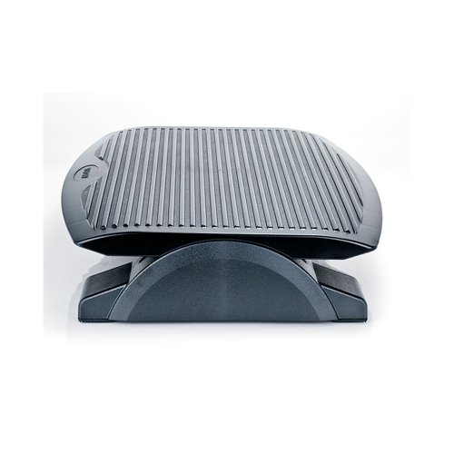 CE77688 | Smart, neat and effective, this Contour Ergonomics Professional Footrest features a convenient gliding design, allowing easy angle adjustment from 0 - 20 degrees. Designed to help reduce muscle strain and fatigue during long periods of sitting, the footrest has a large, non-slip platform and a rubber padded backing to keep it in place at your work station. Made from sturdy, high impact plastic, the platform measures 450 x 350mm. This pack contains 1 black footrest measuring W452 x D350 x H90mm.