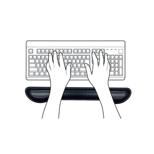 With a soft, skin-like surface covering a cushioning gel, this Contour Ergonomics keyboard wrist rest is ideal for providing enhanced comfort while working at your desk. Stain and water resistant, the wrist rest is easy to clean and also features an anti-slip rubber backing. This pack contains 1 black keyboard wrist rest.