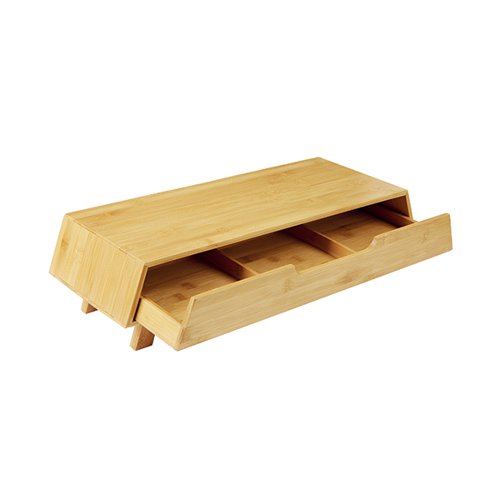 CEP Monitor Riser/Laptop Stand with Drawer Bamboo 2240030301