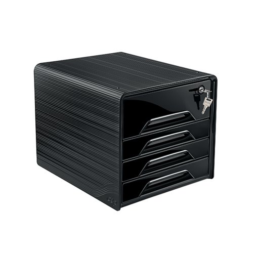 CEP Smoove Secure 4 Drawer Module with Lock Black 7-311S Black