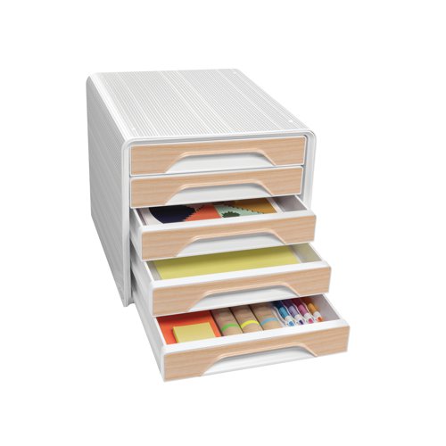 CEP Silva Smoove 5 Drawer Module White/Beech 1071111021 | CEP01775 | CEP Office Solutions