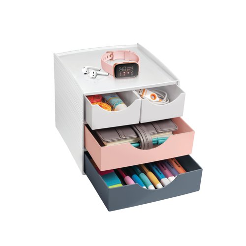 CEP MyCube Compact 4 Drawer Storage Station Pink 1032111681 CEP01787 Buy online at Office 5Star or contact us Tel 01594 810081 for assistance