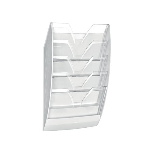 CEP Wall File 5 Compartment White/Crystal 154WHITE
