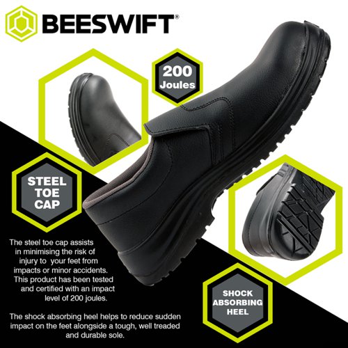 Beeswift Micro-Fibre Steel Toe S2 Slip-On Shoe 1 Pair Beeswift