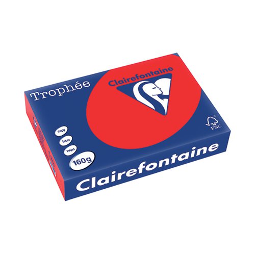 Trophee Card A4 160gm Coral Red Pack 250 1004C