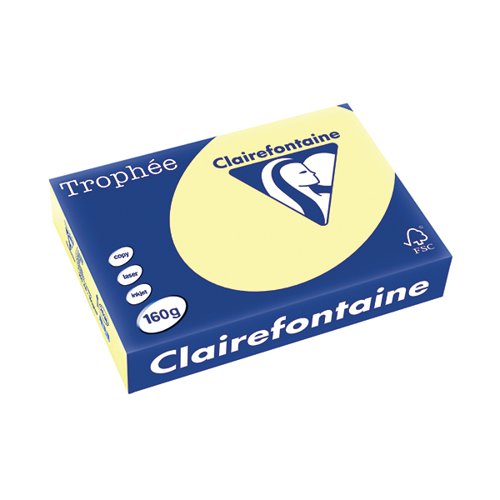 Trophee Card A4 160gm Canary Pack 250 2636C