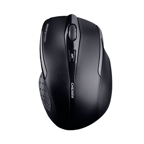 CH07665 | The Cherry MW 3000 is an advanced 6 button wireless mouse with 2.4GHz technology and an ergonomic design especially for right handed users. Its nano USB receiver is so small that it can safely stay inside the notebook even when you are on the move, the mouse is always ready for use. The Cherry MW 3000 has a precise optical sensor and offers maximum energy efficiency thanks to its technical design. Used along with the on/off switch, this ensures a long battery lifespan. High-quality materials, non-slip surfaces and sophisticated ergonomics make the Cherry MW 3000 wireless mouse ideal for use in the office and the home.