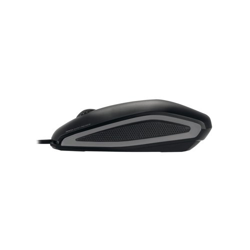 CH08832 | This specially designed CHERRY GENTIX SILENT Wired Optical Mouse features no-click buttons, ideal for quiet working environments. The slim, ergonomic, ambidextrous design is soft touch with an abrasion proof surface finish and rubber coated sides for improved grip. This black mouse has an optical sensor with 1000dpi resolution.