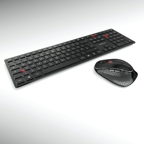 CH09194 Cherry DW 9500 Slim Wireless Keyboard and Mouse Set QWERTY UK Black/Grey JD-9500GB-2
