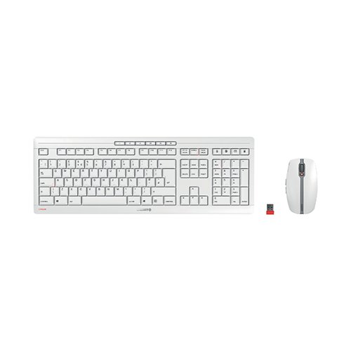 Cherry Stream Desktop Recharge USB Wireless Keyboard and Mouse Set UK Light Grey JD-8560GB-0 - CH09513