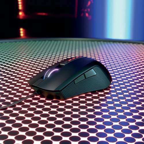 CH09643 | The CHERRY MC 2.1 fits perfectly in your hand. As a gaming mouse for right-handers, it focuses on ergonomics and performance. The extra flexible cable, reduced weight, and large mouse skates allow the mouse to glide easily over surfaces. Silicone side panels with a discreet surface texture provide a particularly pleasant feel. Two easy-to-reach, clearly shaped thumb buttons are also freely programmable.