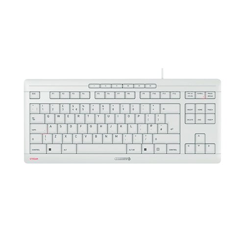Cherry Stream TKL Wired Keyboard No Number Pad Light Grey JK-8600GB-0