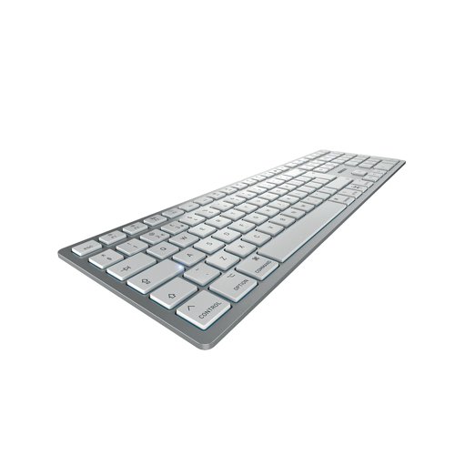 CH09969 Cherry KW 9100 Slim Wireless Keyboard for MAC QWERTY UK Silver/White JK-9110GB-1