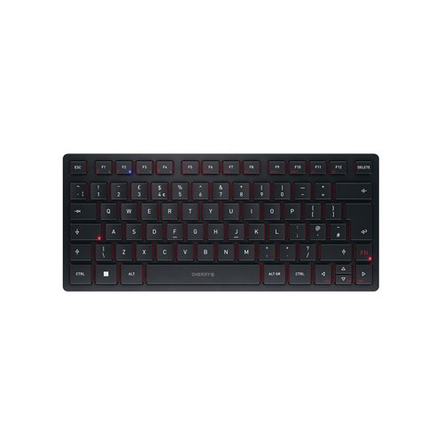 The Cherry KW 9200 MINI wireless keyboard has 2.4GHz wireless technology and AES-128 encryption that makes tedious key searching a thing of the past. Status LEDs for low battery and charging status, Caps Lock, NUM and FN keys are helpful as they are integrated directly into the key, showing which status LED is activated at a glance. Featuring USB connection with a cable length of 1.5 metres, the keyboard is a compact design, ideal for out and about. The minimalist design philosophy also extends to the packaging, which contains no plastic and is kept as small as possible.