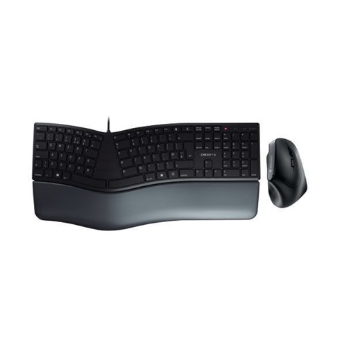 Cherry KC 4500 Ergonomic Wired Keyboard FOC Wireless Right Hand Mouse