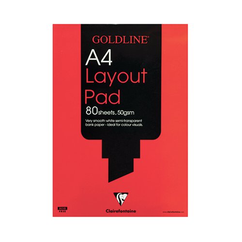 Clairefontaine Goldline A4 White 80 Sheet 50gsm Acid-Free Paper Layout Pad GPL1A4