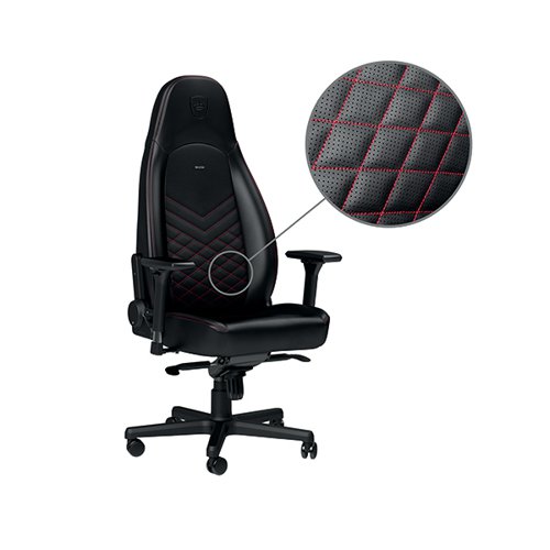 noblechairs ICON Gaming Chair PU Leather Black/Red GC-00L-NC
