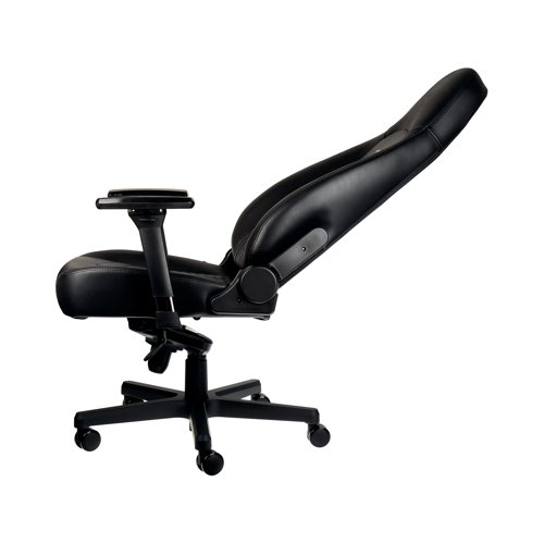 The noblechairs ICON is an ergonomic and feature-rich gaming chair that offers consistent comfort, even after prolonged hours of working or gaming at your desk. The chair and backrest are covered in top grain leather. Featuring 4D armrests, rocking mechanism, adjustable backrest, durable gas lift (Safety Class 4) and a strong 5-point base made of solid aluminium. The chair supports weights up to 150kg. The result of this is an improvement in durability and lifespan as well as a superior sitting experience.