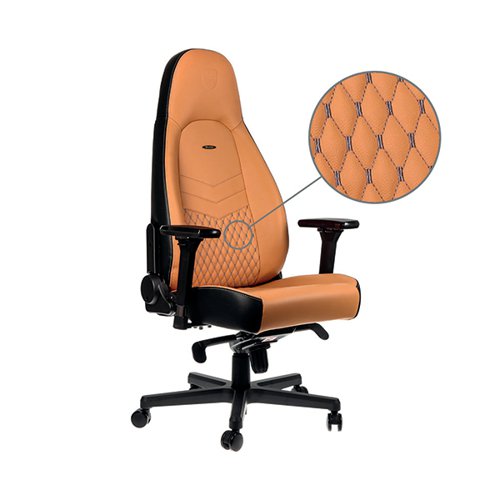 noblechairs ICON Gaming Chair Top Grain Leather Cognac/Black/Gunmetal GC-00M-NC