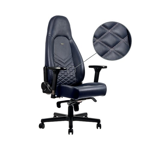 noblechairs ICON Gaming Chair Top Grain Leather Midnight Blue/Graphite GC-00N-NC