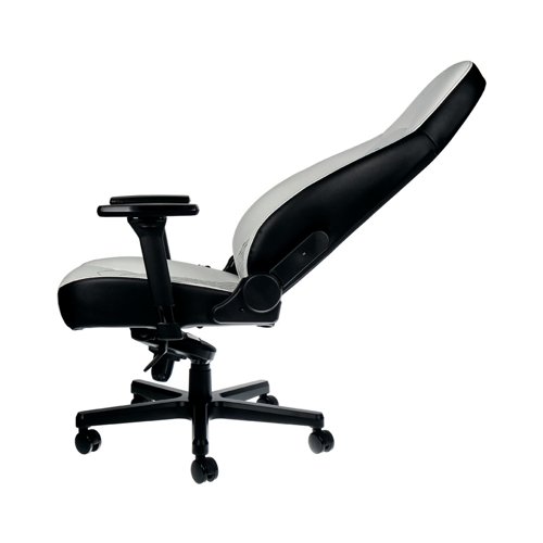 The noblechairs ICON is an ergonomic and feature-rich gaming chair that offers consistent comfort, even after prolonged hours of working or gaming at your desk. Upholstered premium perforated PU imitation leather, comfortable and breathable cold-foam upholstery, Featuring 4D armrests, adjustable tilt mechanism and backrest, durable gas lift (Safety Class 4) and a strong 5-point base made of solid aluminium. The chair supports weights up to 150kg.