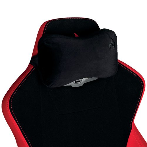 CK50227 | The Nitro Concepts Memory Foam Pillow Set is the ideal upgrade for your gaming chair. It makes extended gaming sessions comfortable thanks to the two included cushions, one to support your neck and the other to support your lower back. The pillows are made from a high quality memory foam and are easily attached to any gaming chair via the elasticated fabric bands and quick-release fasteners. The cushions both feature the curved Nitro Concepts flame embroidered on their surface in a subtle black.