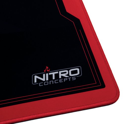 Nitro Concepts Desk Mat 900x400x3mm Anti-slip Rubber Backing Black/Inferno Red GC-03Z-NR