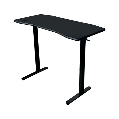 The Nitro Concepts D16E Sit/Stand Gaming Desk is a combination of robust materials and smart features, a durable and easy-care desktop with plenty of space for gaming hardware and peripherals. The outer edge of the table top is slightly turned inwards, this provides the optimal angle for viewing monitors. A total of three rounded inlets allow cables to be routed from the top down to the computer. A headset holder can be attached to the side, this is included in the package. The ideal companion for your gaming setup.