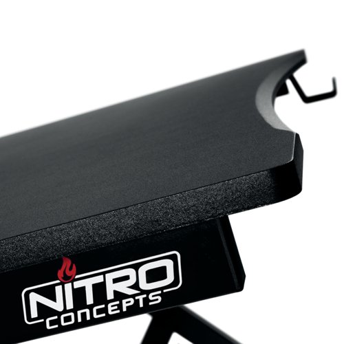 The Nitro Concepts D12 Gaming Desk is both robust and ergonomic with a spacious layout to ensure the ideal gaming experience. The desktop can easily support two monitors and any additional accessories needed. The D12 has additional features such as a convenient headset holder, drinks holder and is also optimised for cable management. All in all then the Nitro Concepts gaming desk will be the centrepiece of your gaming setup.