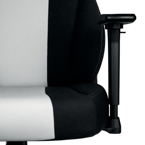 The Nitro Concepts E250 Gaming Chair features an unique automotive design and shape. The breathable microfibre fabric material optimised cold foam upholstery and numerous adjustment options are the foundation for excellent ergonomics. Featuring adjustable 2D armrests, customisable backrest and rocking mechanism, quiet 50mm castors and two comfortable cushions bundled in. The chair supports weights up to 125kg. Qualifies as an office chair under DIN EN 1335. The E250 offers excellent value for money.