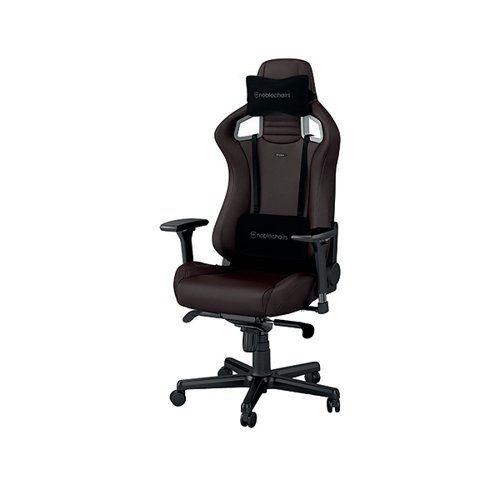 The noblechairs EPIC is a one of a kind luxury gaming chair. The EPIC Java Edition represents a visual and material upgrade to the well established EPIC line. It combines the comfort of real leather with the durability of PU leather, new stainless steel grips, a more visually impressive wheelbase, and improved armrests with metallic belt pass-throughs. The noblechairs 4D armrests offer maximum adjustability across four directions along with an adjustable lumbar support and a first class rocking mechanism, which allows the chair to tip up to 11 degrees. The five-point base is made of a powder-coated aluminium and has special casters and supports a weight of up to 120kg.