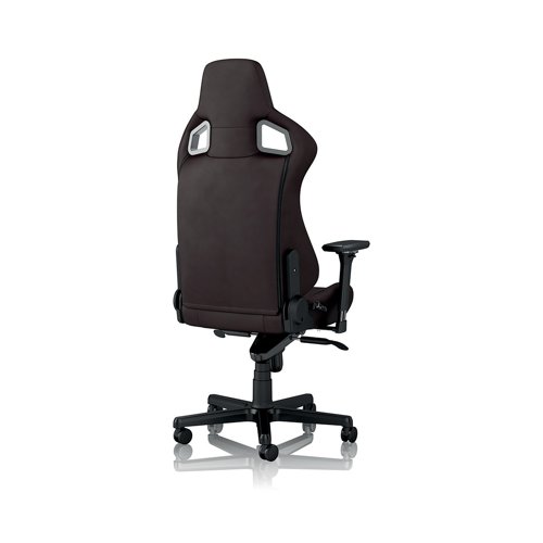 The noblechairs EPIC is a one of a kind luxury gaming chair. The EPIC Java Edition represents a visual and material upgrade to the well established EPIC line. It combines the comfort of real leather with the durability of PU leather, new stainless steel grips, a more visually impressive wheelbase, and improved armrests with metallic belt pass-throughs. The noblechairs 4D armrests offer maximum adjustability across four directions along with an adjustable lumbar support and a first class rocking mechanism, which allows the chair to tip up to 11 degrees. The five-point base is made of a powder-coated aluminium and has special casters and supports a weight of up to 120kg.