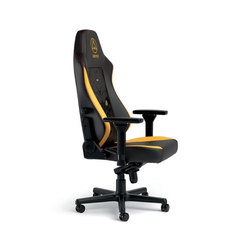 The noblechairs HERO is an ergonomic and feature-rich gaming chair that offers consistent comfort, even after prolonged hours of working or gaming at your desk. Officially licensed by Ubisoft, the backrest features stunning designs inspired by the latest release in the Far Cry franchise. Plus, with the yellow embroidered Las Geurrillas design offset by the classic black, PU leather upholstery. This model sports the most advanced backrest, with integrated lumbar support, 4D padded armrests and a memory foam headrest. The chair supports weights up to 150kg.