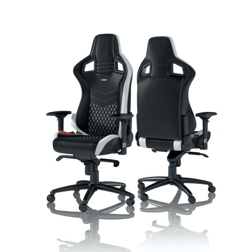 noblechairs EPIC Gaming Chair Real Leather Black/White/Red GC-008-NC