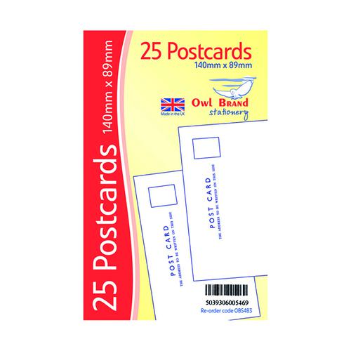 Plain Postcards x 25 White (Pack of 20) OBS483