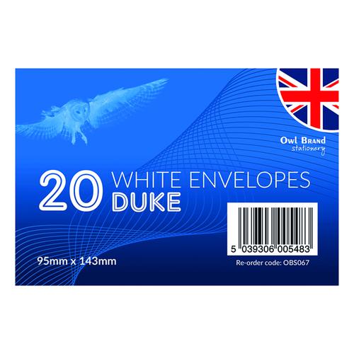 Duke Envelopes x 20 White (Pack of 24) OBS067